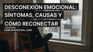 Desconexión emocional: persona sentada junto a una ventana mirando afuera sin expresión