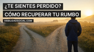 Me siento perdido: persona ante un cruce de caminos al amanecer